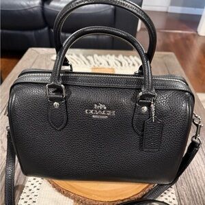 Coach Rowan Satchel
Black pebbled leather with silver hardware